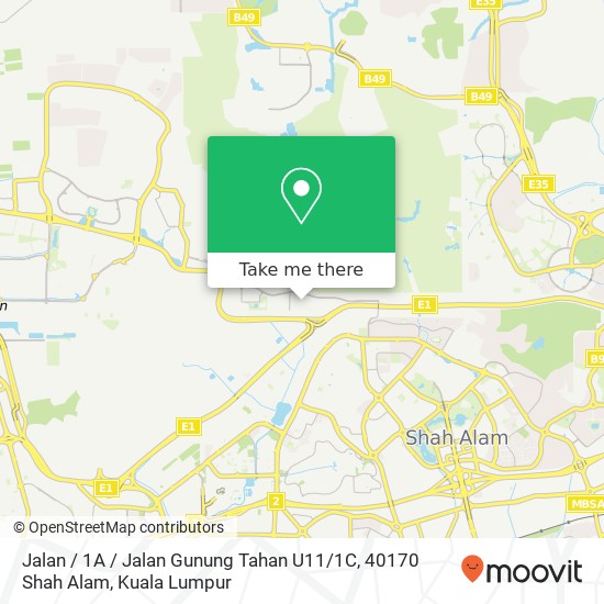 Jalan / 1A / Jalan Gunung Tahan U11 / 1C, 40170 Shah Alam map