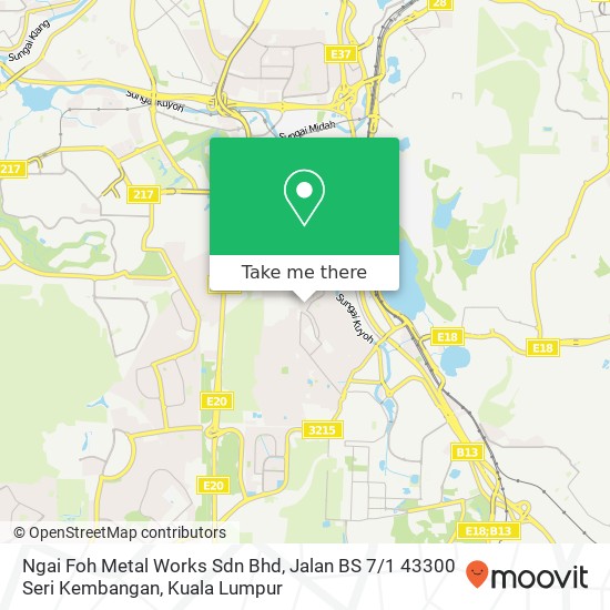 Peta Ngai Foh Metal Works Sdn Bhd, Jalan BS 7 / 1 43300 Seri Kembangan