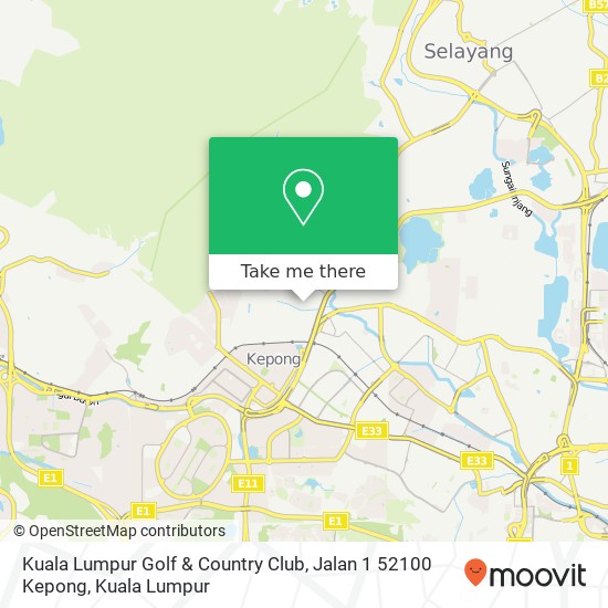 Kuala Lumpur Golf & Country Club, Jalan 1 52100 Kepong map