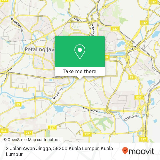 Peta 2 Jalan Awan Jingga, 58200 Kuala Lumpur