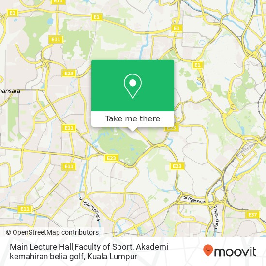 Main Lecture Hall,Faculty of Sport, Akademi kemahiran belia golf map