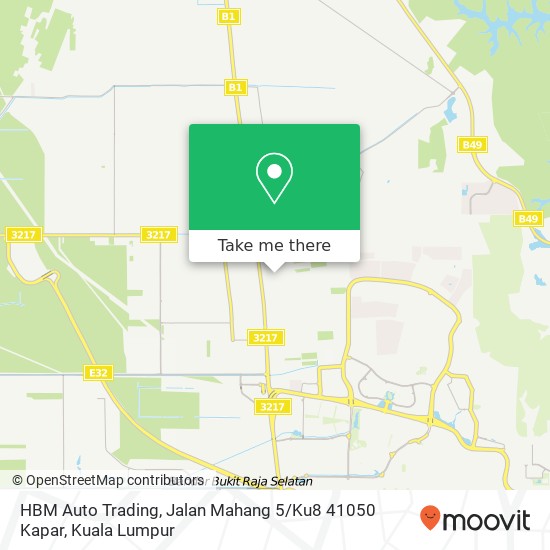 Peta HBM Auto Trading, Jalan Mahang 5 / Ku8 41050 Kapar