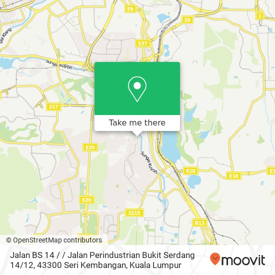 Jalan BS 14 / / Jalan Perindustrian Bukit Serdang 14 / 12, 43300 Seri Kembangan map