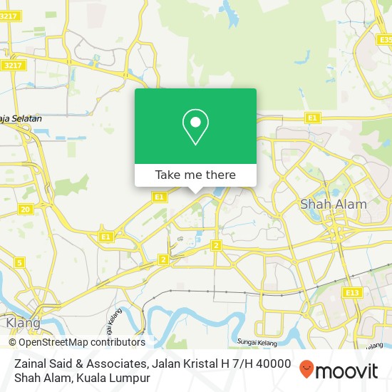 Peta Zainal Said & Associates, Jalan Kristal H 7 / H 40000 Shah Alam