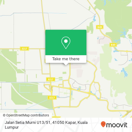 Peta Jalan Setia Murni U13 / 51, 41050 Kapar