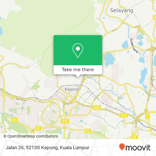 Peta Jalan 26, 52100 Kepong