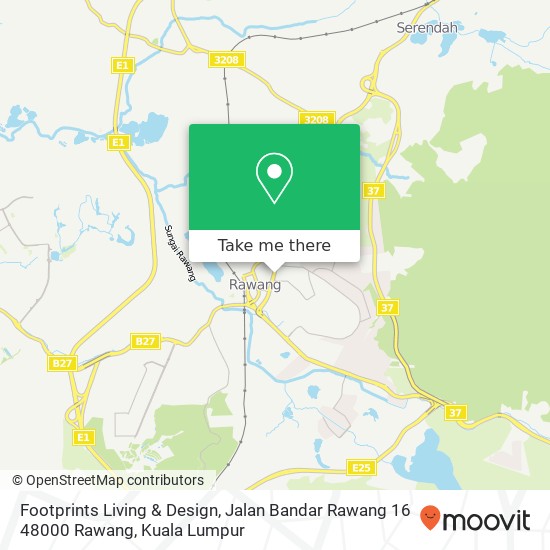 Peta Footprints Living & Design, Jalan Bandar Rawang 16 48000 Rawang