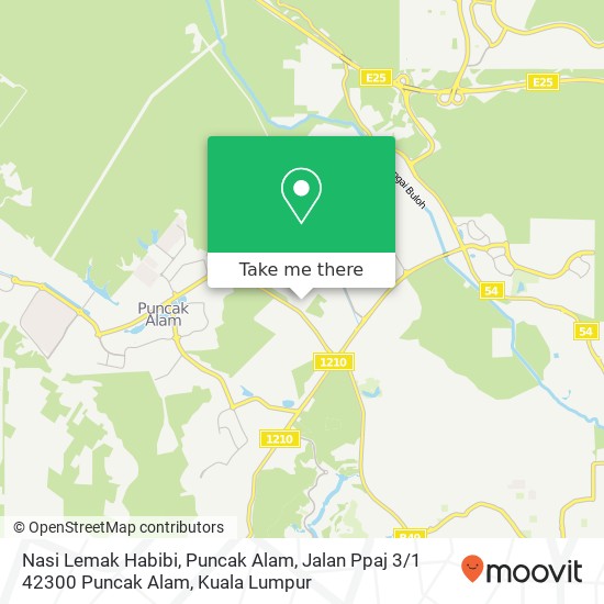 Nasi Lemak Habibi, Puncak Alam, Jalan Ppaj 3 / 1 42300 Puncak Alam map