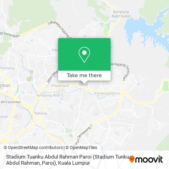 Peta Stadium Tuanku Abdul Rahman Paroi (Stadium Tunku Abdul Rahman, Paroi)