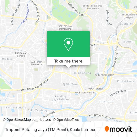Peta Tmpoint Petaling Jaya (TM Point)
