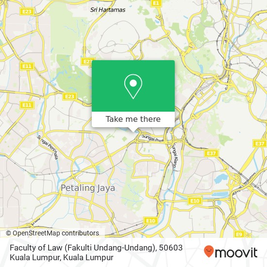 Peta Faculty of Law (Fakulti Undang-Undang), 50603 Kuala Lumpur
