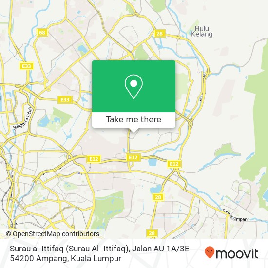 Surau al-Ittifaq (Surau Al -Ittifaq), Jalan AU 1A / 3E 54200 Ampang map