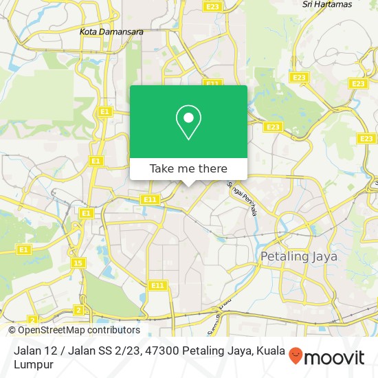 Peta Jalan 12 / Jalan SS 2 / 23, 47300 Petaling Jaya