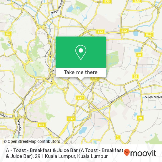 A • Toast - Breakfast & Juice Bar (A Toast - Breakfast & Juice Bar), 291 Kuala Lumpur map