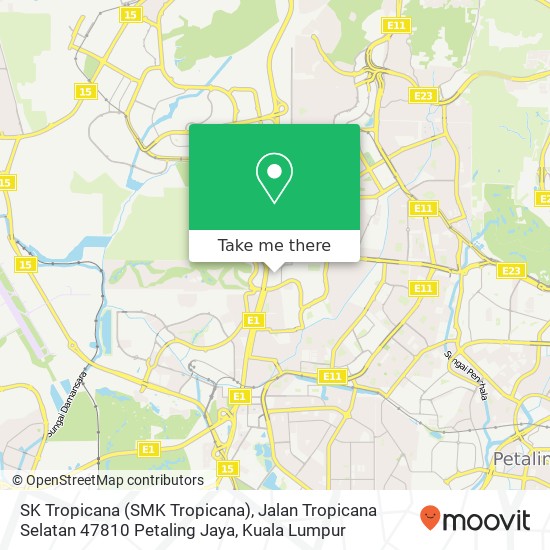 Peta SK Tropicana (SMK Tropicana), Jalan Tropicana Selatan 47810 Petaling Jaya