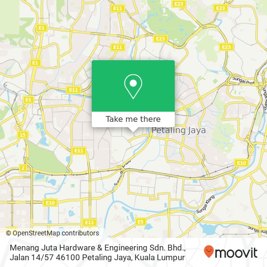 Peta Menang Juta Hardware & Engineering Sdn. Bhd., Jalan 14 / 57 46100 Petaling Jaya
