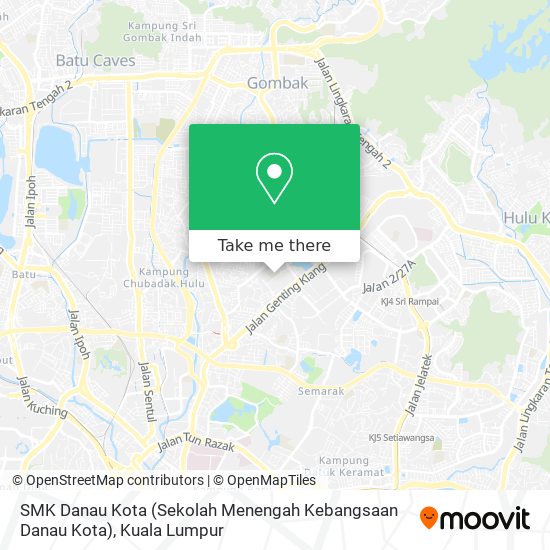 Peta SMK Danau Kota (Sekolah Menengah Kebangsaan Danau Kota)