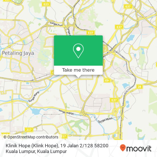 Klinik Hope (Klink Hope), 19 Jalan 2 / 128 58200 Kuala Lumpur map