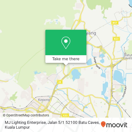 Peta MJ Lighting Enterprise, Jalan 5 / 1 52100 Batu Caves