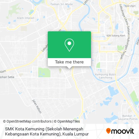 Peta SMK Kota Kemuning (Sekolah Menengah Kebangsaan Kota Kemuning)