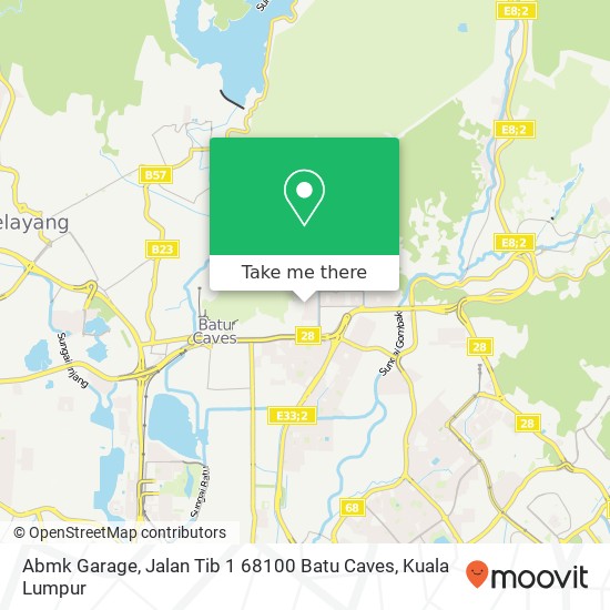 Peta Abmk Garage, Jalan Tib 1 68100 Batu Caves