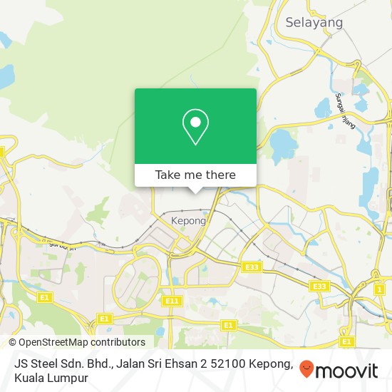 Peta JS Steel Sdn. Bhd., Jalan Sri Ehsan 2 52100 Kepong