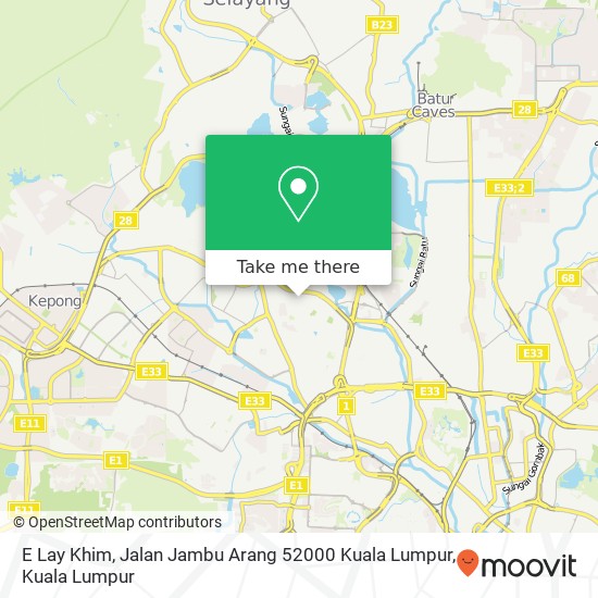 Peta E Lay Khim, Jalan Jambu Arang 52000 Kuala Lumpur