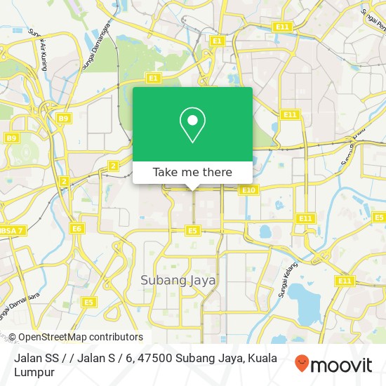 Peta Jalan SS / / Jalan S / 6, 47500 Subang Jaya