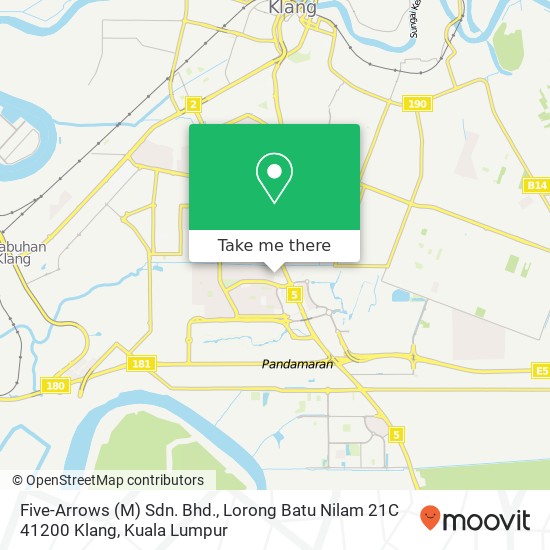 Five-Arrows (M) Sdn. Bhd., Lorong Batu Nilam 21C 41200 Klang map