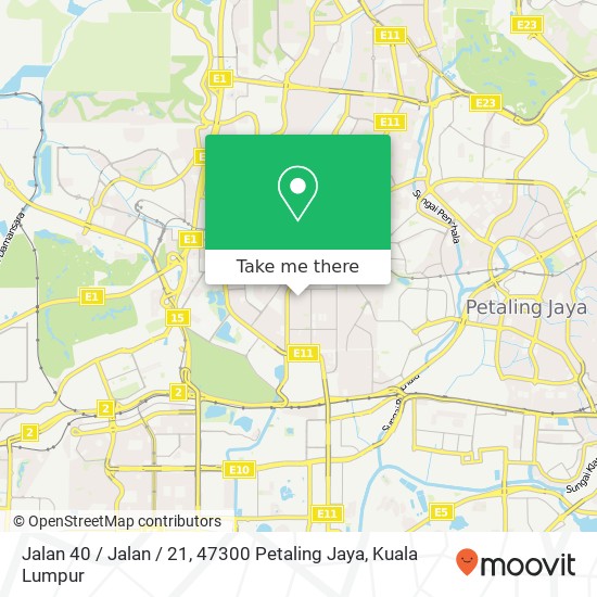Peta Jalan 40 / Jalan / 21, 47300 Petaling Jaya