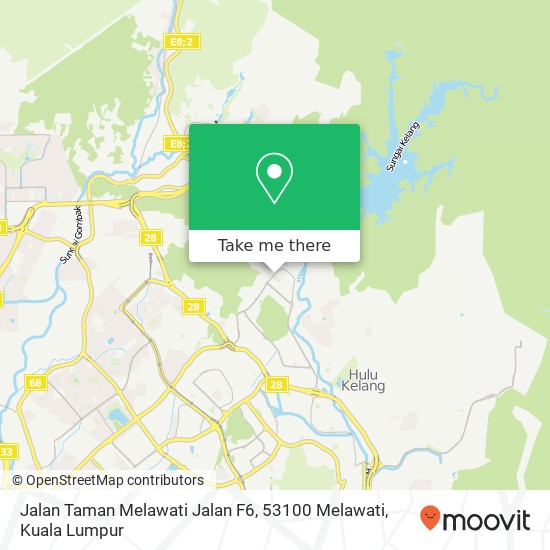 Peta Jalan Taman Melawati Jalan F6, 53100 Melawati