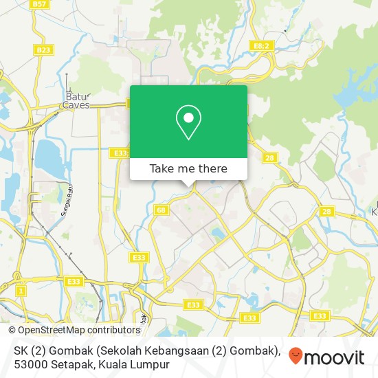 Peta SK (2) Gombak (Sekolah Kebangsaan (2) Gombak), 53000 Setapak