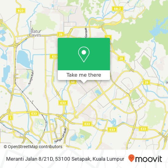 Peta Meranti Jalan 8 / 21D, 53100 Setapak