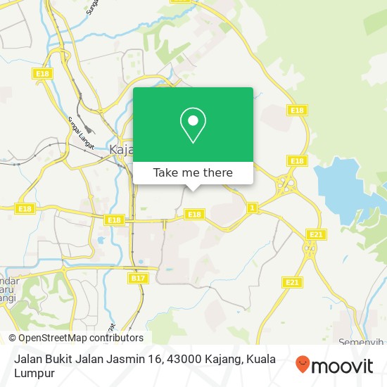 Peta Jalan Bukit Jalan Jasmin 16, 43000 Kajang