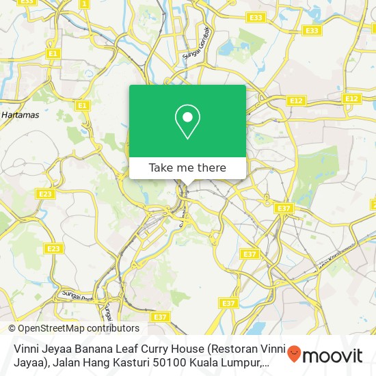 Vinni Jeyaa Banana Leaf Curry House (Restoran Vinni Jayaa), Jalan Hang Kasturi 50100 Kuala Lumpur map