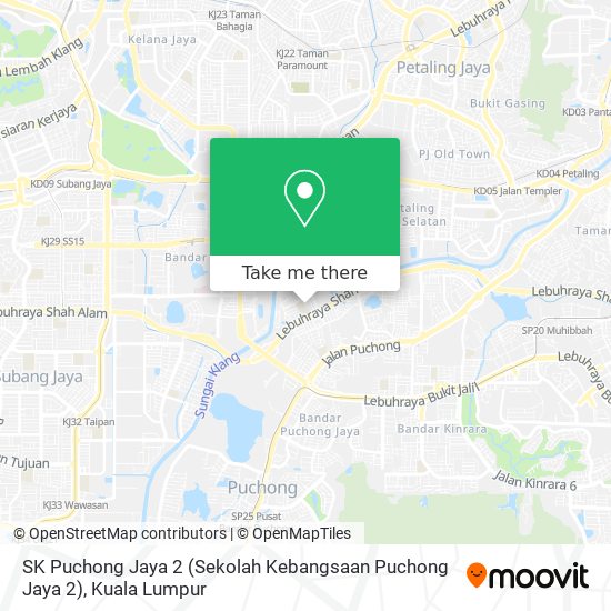 Peta SK Puchong Jaya 2 (Sekolah Kebangsaan Puchong Jaya 2)