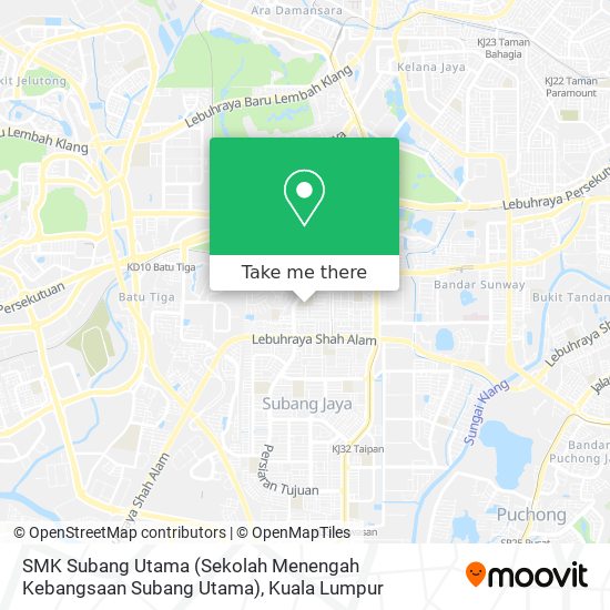 SMK Subang Utama (Sekolah Menengah Kebangsaan Subang Utama) map