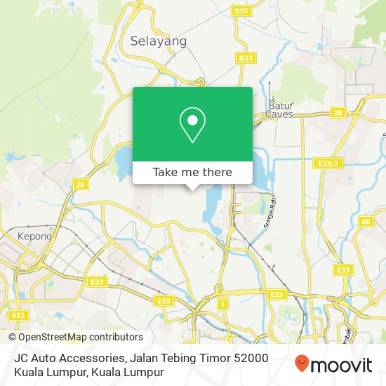 JC Auto Accessories, Jalan Tebing Timor 52000 Kuala Lumpur map