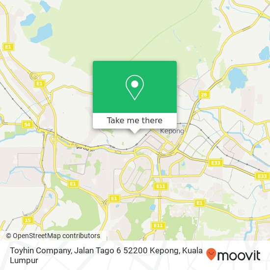 Toyhin Company, Jalan Tago 6 52200 Kepong map