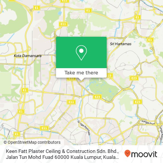 Peta Keen Fatt Plaster Ceiling & Construction Sdn. Bhd., Jalan Tun Mohd Fuad 60000 Kuala Lumpur