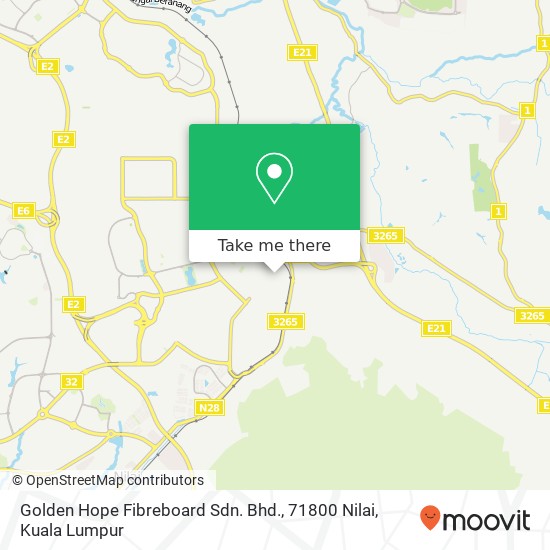 Peta Golden Hope Fibreboard Sdn. Bhd., 71800 Nilai