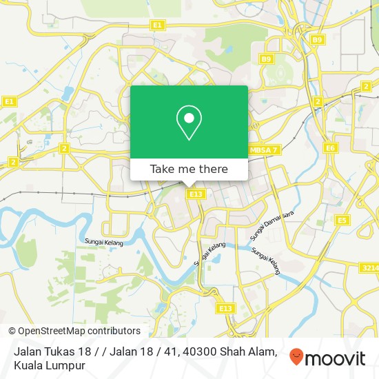 Jalan Tukas 18 / / Jalan 18 / 41, 40300 Shah Alam map