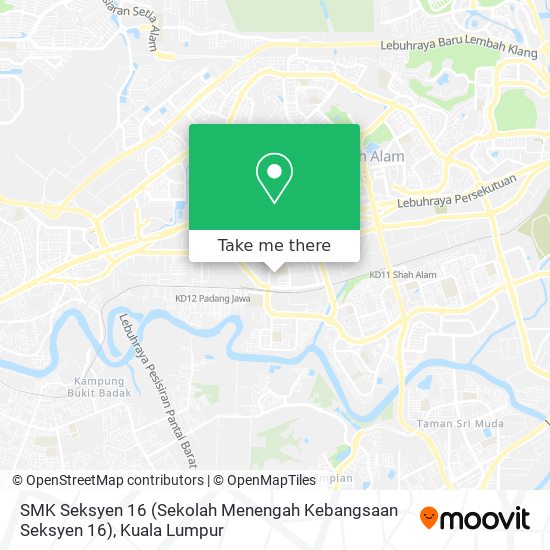Peta SMK Seksyen 16 (Sekolah Menengah Kebangsaan Seksyen 16)
