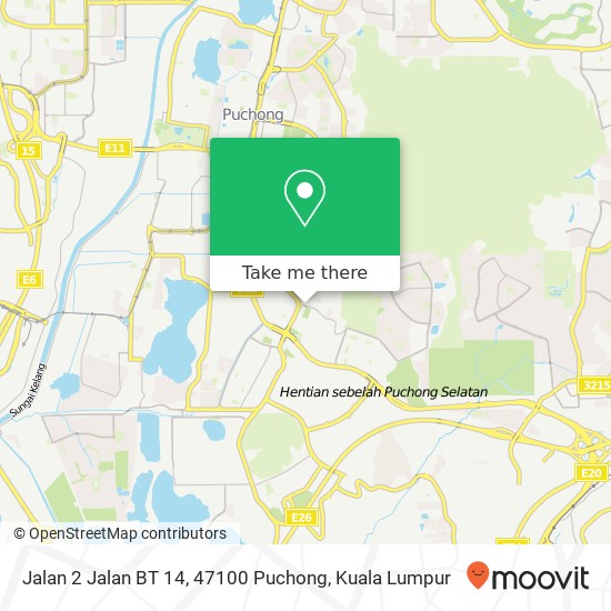 Peta Jalan 2 Jalan BT 14, 47100 Puchong