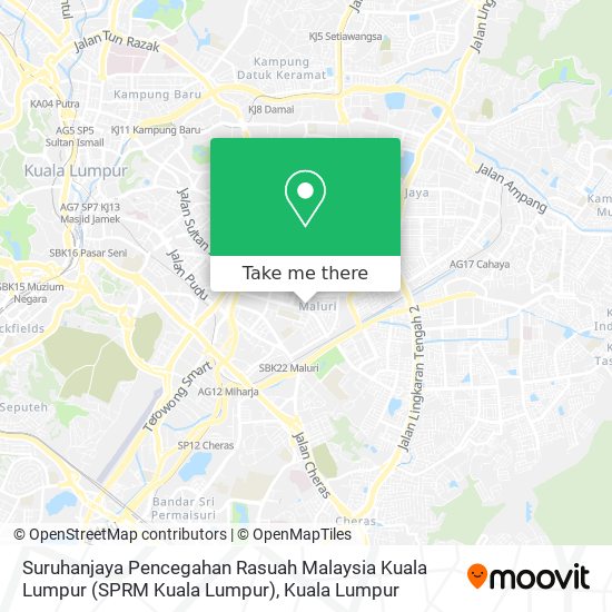 Peta Suruhanjaya Pencegahan Rasuah Malaysia Kuala Lumpur (SPRM Kuala Lumpur)