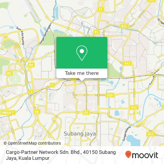 Peta Cargo-Partner Network Sdn. Bhd., 40150 Subang Jaya