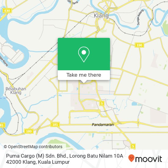 Puma Cargo (M) Sdn. Bhd., Lorong Batu Nilam 10A 42000 Klang map