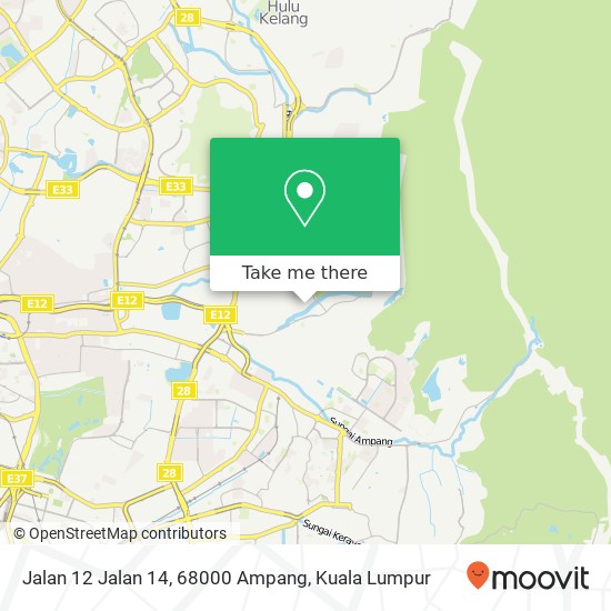 Peta Jalan 12 Jalan 14, 68000 Ampang