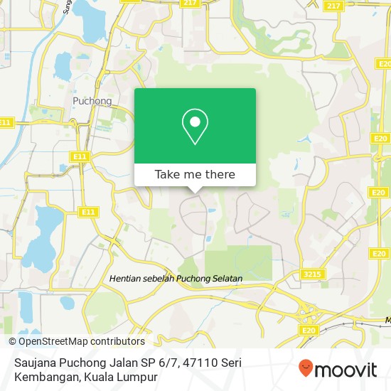 Peta Saujana Puchong Jalan SP 6 / 7, 47110 Seri Kembangan