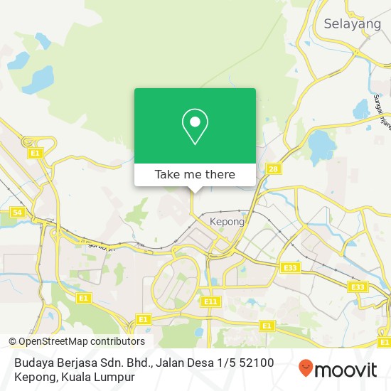 Budaya Berjasa Sdn. Bhd., Jalan Desa 1 / 5 52100 Kepong map